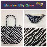 Large Tote Bag With Zip - Zebra Print Large Tote Bag With Zip - Zebra Print